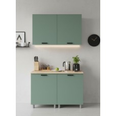 МК Аленушка 1,2м Орешник Матовая Мята,скоба черный,сонома (без столешницы)