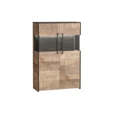 Комод с витриной 13.306 Трувор Дуб Гранж Песочный, Интра