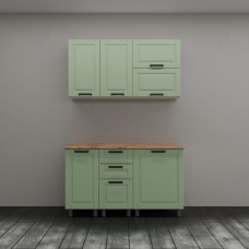 МК Аленушка 1,4м с ящ. Астра Фисташка,скоба черный,сонома