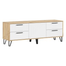 Тумба ТВ Флэш, Браш Вайт, Дуб Крафт Тумба ТВ Флэш, Браш Вайт, Дуб Крафт