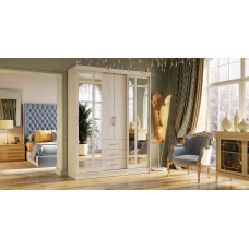 Шкаф-купе комбинированный Маэстро, ясень белый