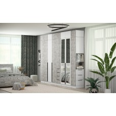 Мадрид Гардеробная система 3,1м, Белый;Ателье светлое