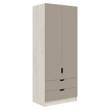 Шкаф Юниор-4 (800), Шарли Мокко, Дуб Крафт Белый