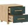Тумба прикроватная Ирис (2 шт.), Браш Мени Грин, Дуб Крафт