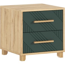 Тумба прикроватная Ирис (2 шт.), Браш Мени Грин, Дуб Крафт