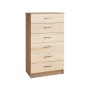 Комод высокий Катрин 4, ясень шимо/дуб сонома