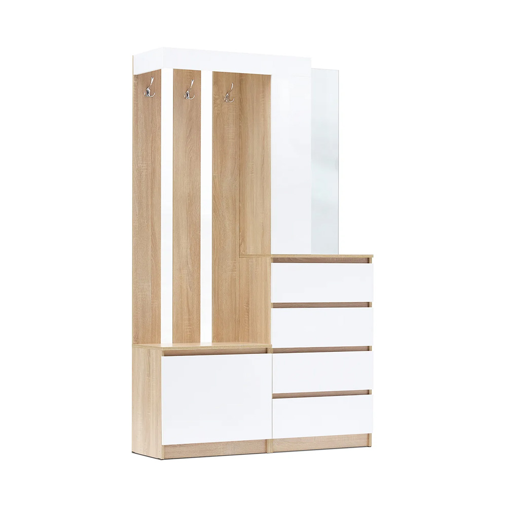 Прихожая Челси, Белый глянец холодный, Дуб сонома Прихожая Челси, Белый глянец холодный, Дуб сонома