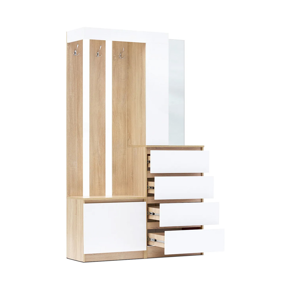 Прихожая Челси, Белый глянец холодный, Дуб сонома Прихожая Челси, Белый глянец холодный, Дуб сонома