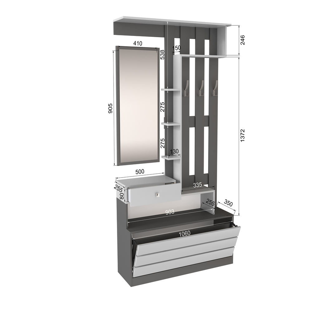 Центральная секция Ямайка ЯПЦС-1, Графит серый, Камень серый Центральная секция Ямайка ЯПЦС-1, Графит серый, Камень серый