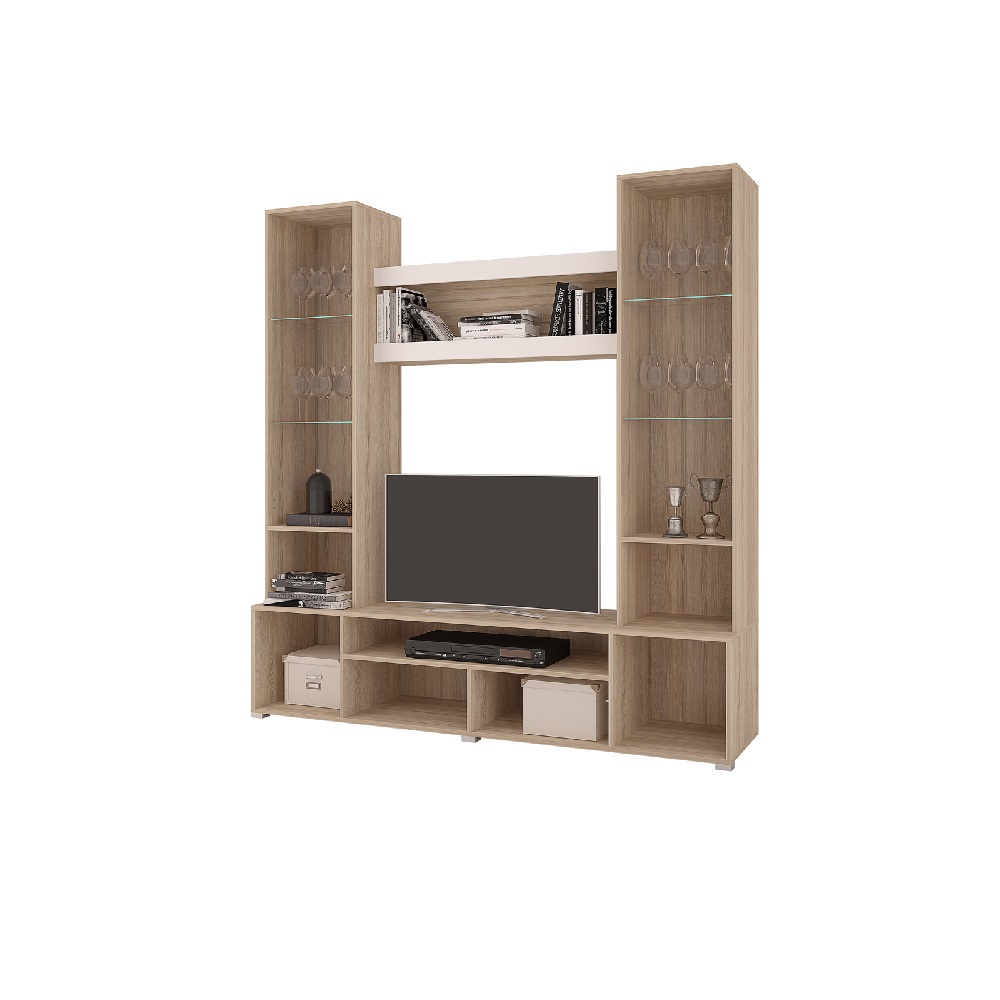 Стенка в гостиную Анталия 2. Сонома / белый Стенка в гостиную Анталия 2. Сонома / белый