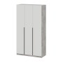 Шкаф распашной ШК 5 (1200), Цемент светлый, Белый шагрень