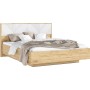 Кровать Ирис с ортопедическим основанием (дерево) 1,6м, Браш Вайт, Дуб Крафт