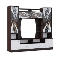 Стенка в гостиную Женева, Белый глянец холодный, Венге Стенка в гостиную Женева, Белый глянец холодный, Венге