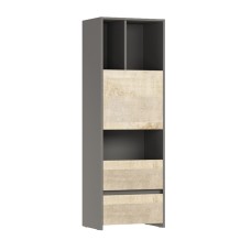 Стеллаж 1 Денвер, Графит, Дуб гранж песочный