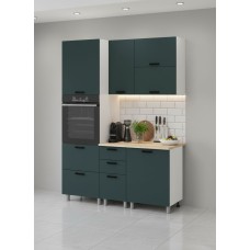 МК Аленушка 1,6м ПД 2 Лаванда Изумруд,скоба черный,сонома