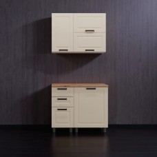 МК Аленушка 1 м с 3 ящ. Астра Крем,скоба черный,сонома