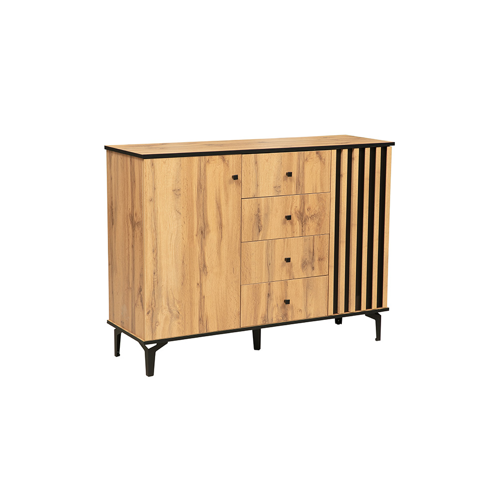 Комод Либерти 51.04, Дуб Вотан, Черный Комод Либерти 51.04, Дуб Вотан, Черный