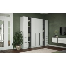 Мадрид Гардеробная система 3,8м,Белый;Ателье светлое Мадрид Гардеробная система 3,8м,Белый;Ателье светлое