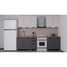 ГК Аленушка 2 м  Лилия Кашемир/Сталь, черный (без столешницы)