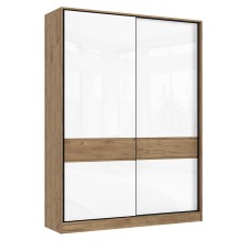 Шкаф-купе Роджина (1800), Дуб крафт, Белый глянец