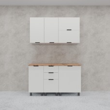 МК Аленушка 1,4м с ящ. Лотос Молочный,скоба антрацит,сонома