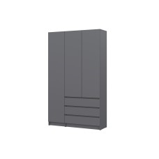 Шкаф трехстворчатый Бали, Графит серый