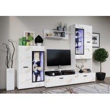 Гостиная Нэнси Вариант №3, Мрамор золото, Белый