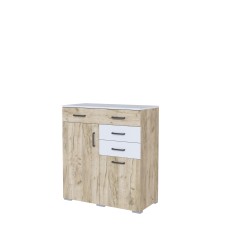 Комод Теана дуб крафт серый/МДФ светло-серый