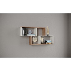 Полка навесная ПН-3, Дуб крафт табачный, дуб крафт белый