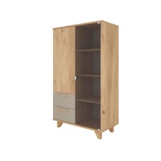 МС Ньёрд Шкаф-Витрина  Дуб вотан/Ива пепельная