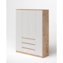 МС Охта Лайт Шкаф 1600.3 Дуб ВотанБелый гладкий