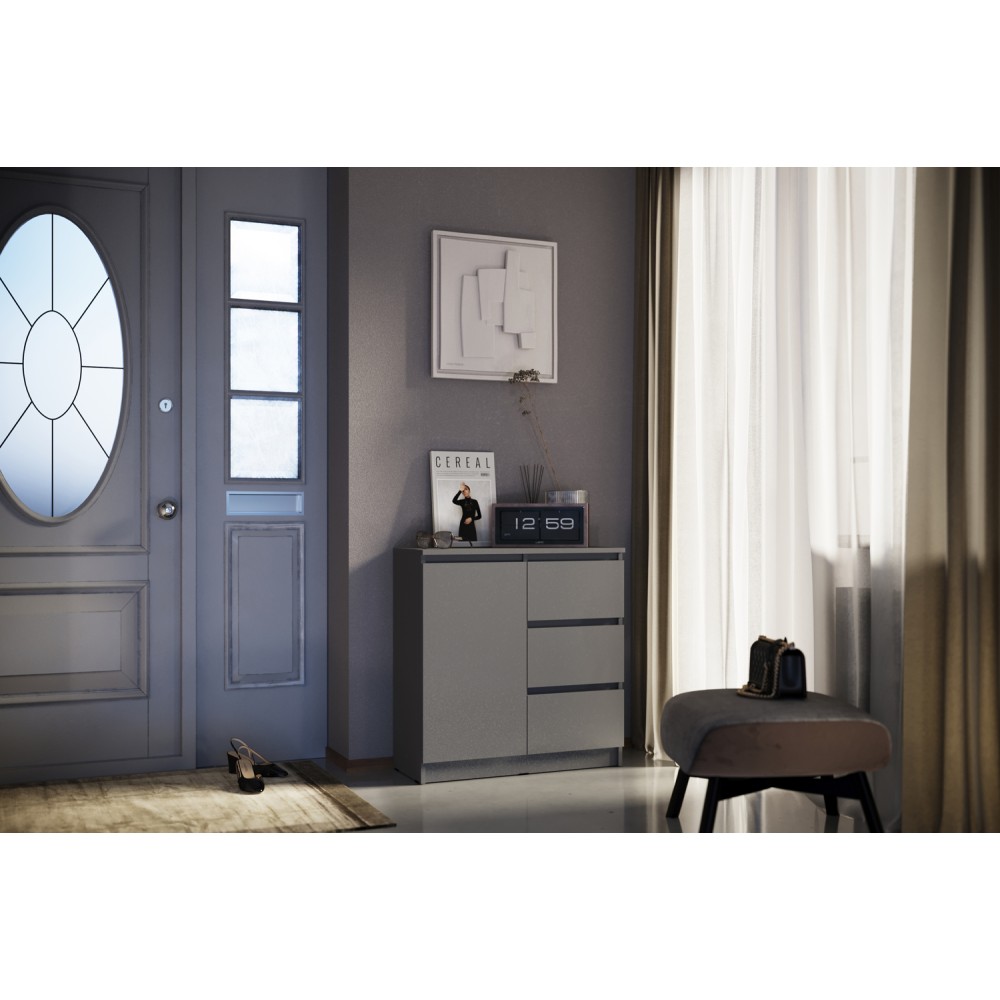 Комод Челси 800 (3 ящиа 1 дверь), Графит Комод Челси 800 (3 ящиа 1 дверь), Графит