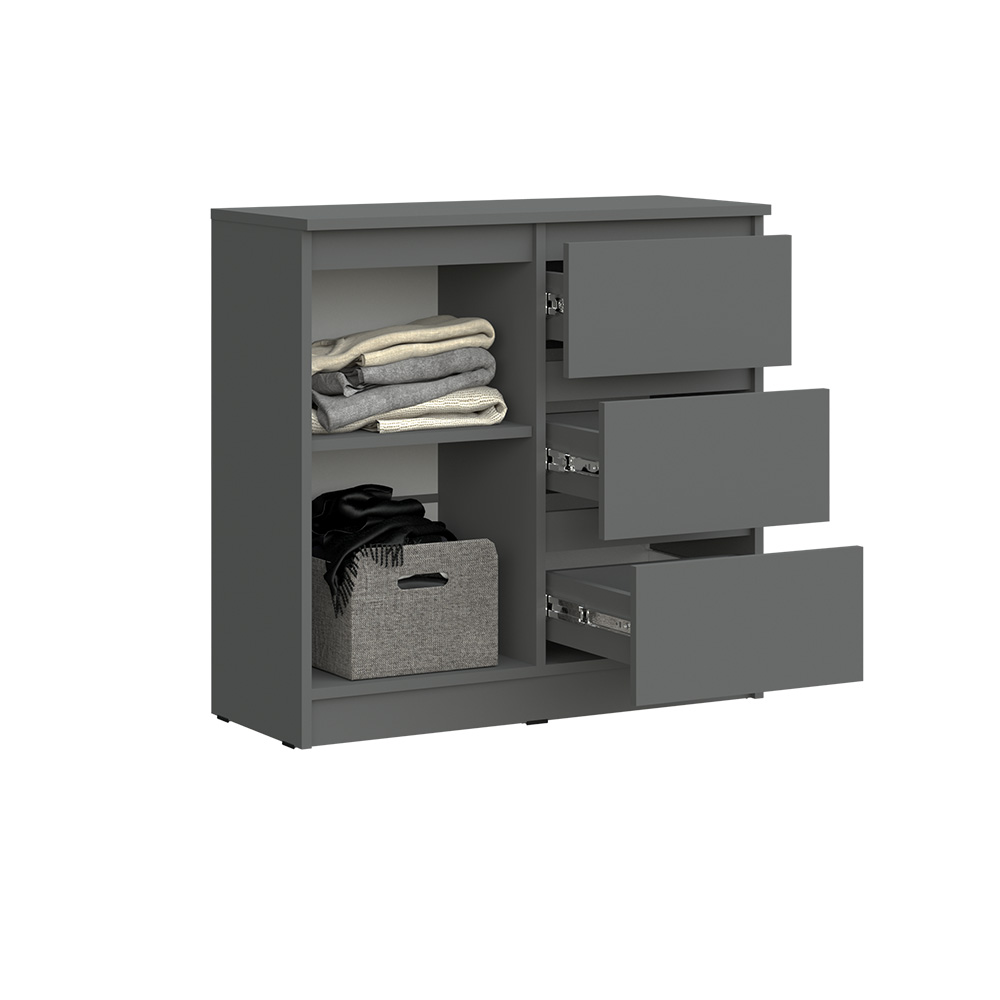 Комод Челси 800 (3 ящиа 1 дверь), Графит Комод Челси 800 (3 ящиа 1 дверь), Графит