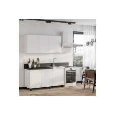 Готовая кухня Куба 1,6м, Белый, Черный янтарь