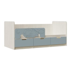 Кровать Юниор-4 (1,8х0,8м), Шарли Бриз, Дуб Крафт Белый