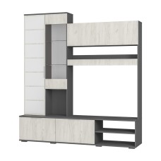 Гостиная "Плаза" ЦС-01 Графит/Дуб крафт белый Гостиная "Плаза" ЦС-01 Графит/Дуб крафт белый