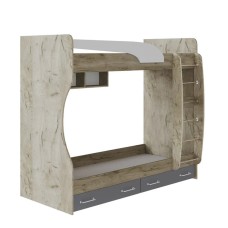 Кровать двойная Колибри Лофт дуб крафт серый/графит серый+камень серый