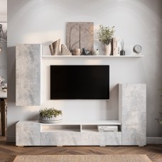 Стенка в гостиную Диаманд, белый/цемент Стенка в гостиную Диаманд, белый/цемент