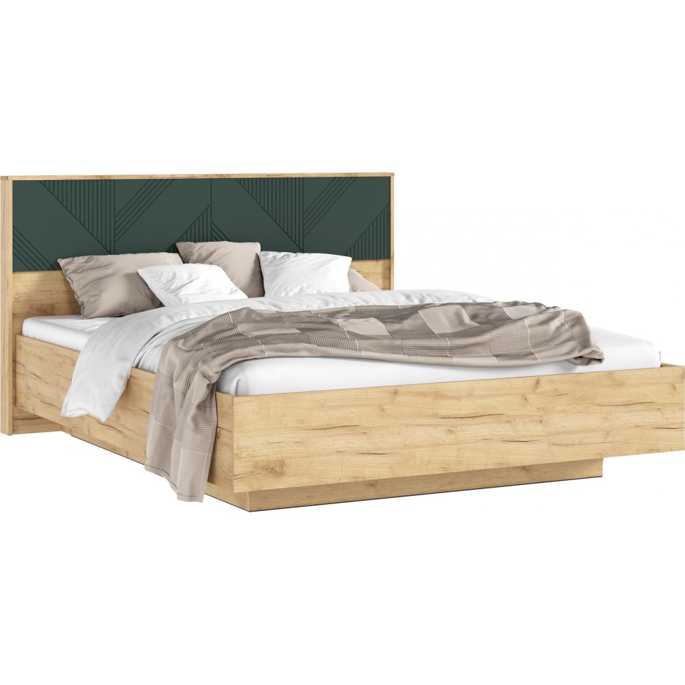 Кровать Ирис с подъемным механизмом 1,6м, Браш Мени Грин, Дуб Крафт Кровать Ирис с подъемным механизмом 1,6м, Браш Мени Грин, Дуб Крафт