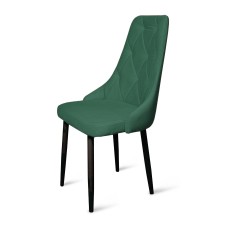 Стул "Граф" черный матовый Томми 25 темно-зеленый