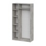 Шкаф распашной ШК 5 (1200), Цемент светлый, Белый шагрень