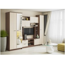 Стенка в гостиную Марта-11, ясень шимо темный/ясень шимо светлый