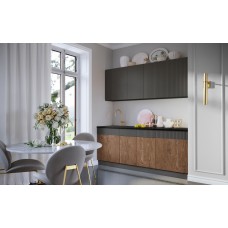 Кухня Оливия NEW 2,0м, Экзотическое дерево Амазония / Графит софт NEW Кастилло темный Кухня Оливия NEW 2,0м, Экзотическое дерево Амазония / Графит софт NEW Кастилло темный