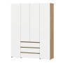 Шкаф четырехстворчатый Некст 1, Дуб золотой, Белый