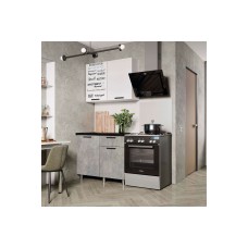 Кухня Ева, Цемент светлый, Черный янтарь