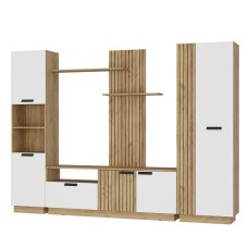 Гостиная Мишель тип 2 ГС-01, Крафт/белый Гостиная Мишель тип 2 ГС-01, Крафт/белый