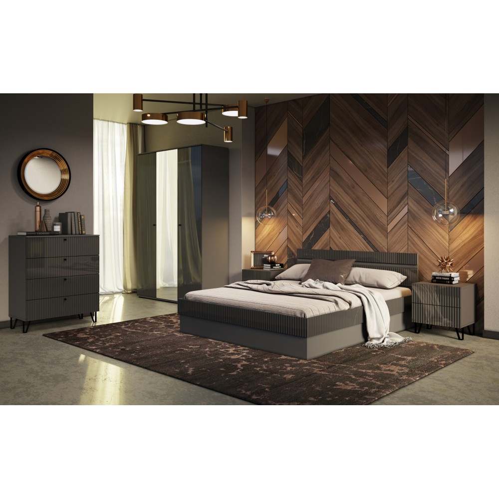 Кровать с подъемным механизмом Оливия, Графит глянец, Графит Кровать с подъемным механизмом Оливия, Графит глянец, Графит