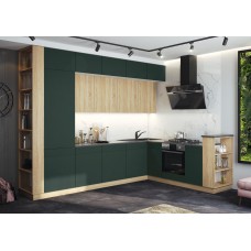 Кухня Техно-5 3,2*2,24м (Сонома/Браш Мени Грин, Белый (Кастилло темный)