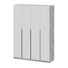Шкаф распашной ШК 5 (1600), Цемент светлый, Белый шагрень Шкаф распашной ШК 5 (1600), Цемент светлый, Белый шагрень