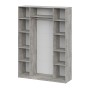 Шкаф распашной ШК 5 (1600), Цемент светлый, Белый шагрень
